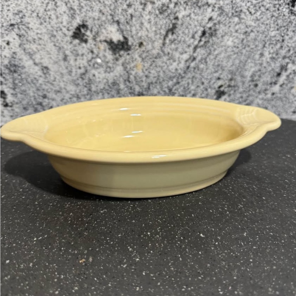 Fiesta Dinnerware Small Oval Casserole Baker Dish Retired color, pale yellow